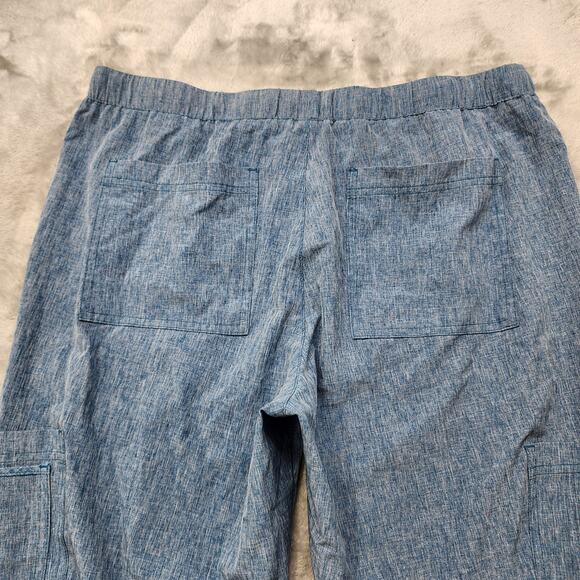 Koi Basics Pants Womens M Heathered Blue Holly 8-Pocket Stretch Cargo Scrubs - Picture 5 of 13